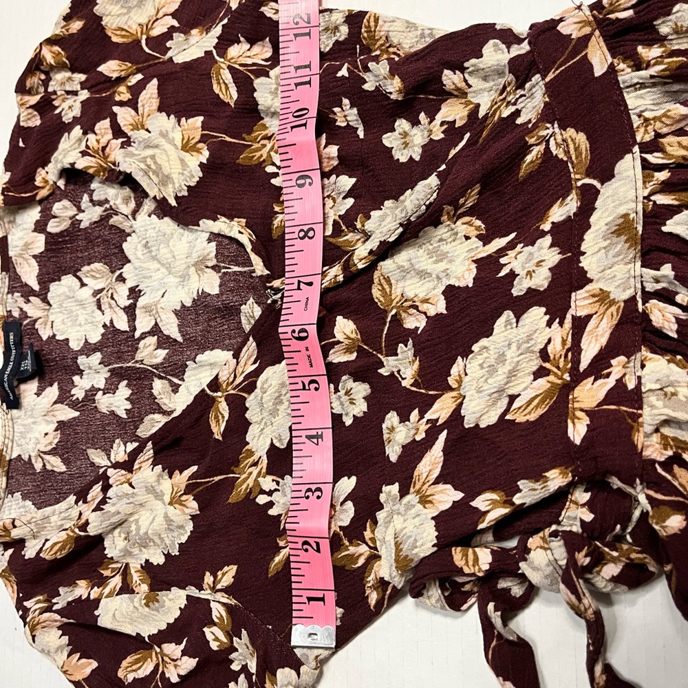 American Eagle Outfitters Mini Brown Floral Dress/Tunic Size XXS - Picture 5 of 6